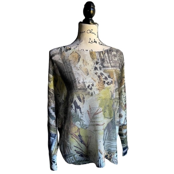 Gigi Moda Italian Batwing Sweater Top | One Size |  Abstract Print - Picture 2 of 13